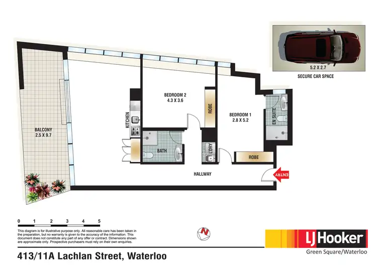 Floorplan of Homely apartment listing, 413/11a Lachlan Street, Waterloo NSW 2017