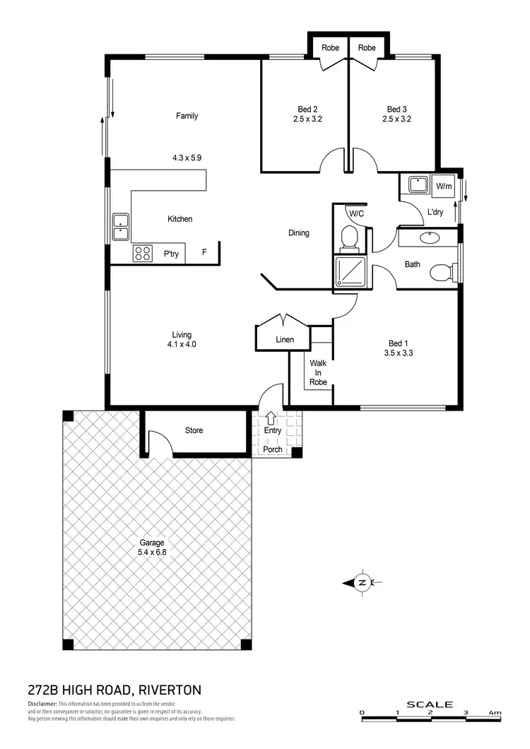 Floorplan of Homely semi-detached listing, 272B High Road, Riverton WA 6148