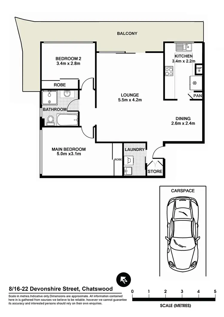 Floorplan of Homely apartment listing, 8/16-22 Devonshire Street, Chatswood NSW 2067
