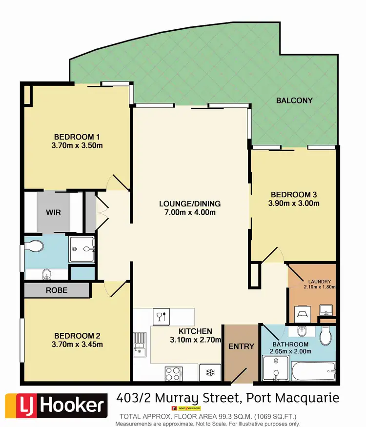 Floorplan of Homely unit listing, 403/2 Murray Street, Port Macquarie NSW 2444