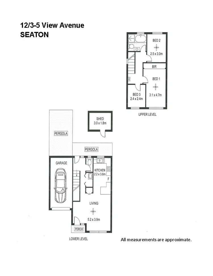Floorplan of Homely townhouse listing, 12/3-5 View Avenue, Seaton SA 5023