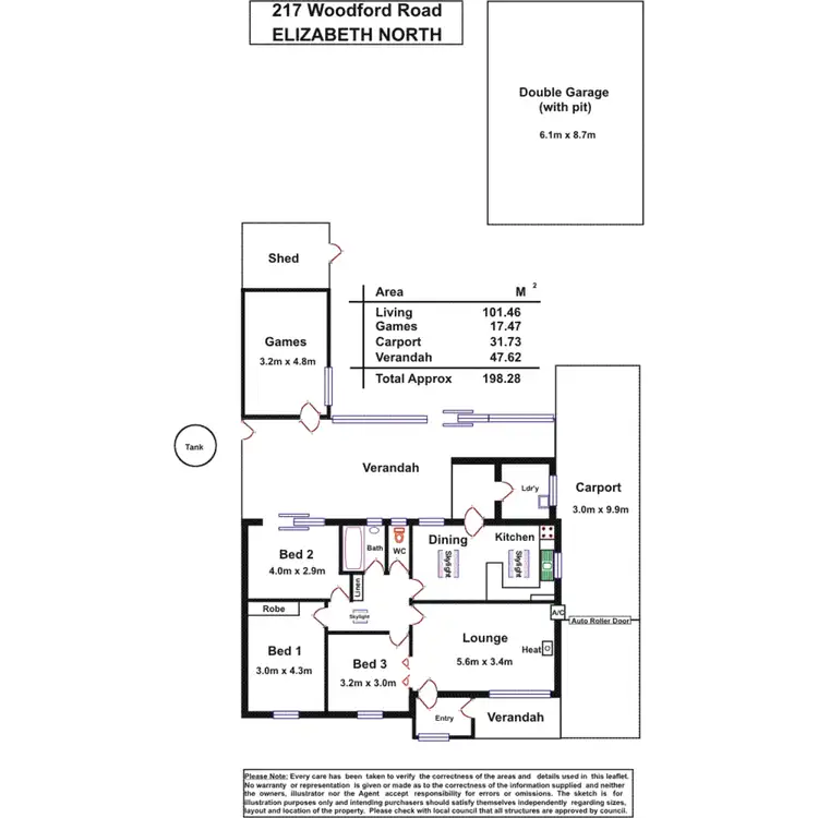 Floorplan of Homely house listing, 217 Woodford Road, Elizabeth North SA 5113