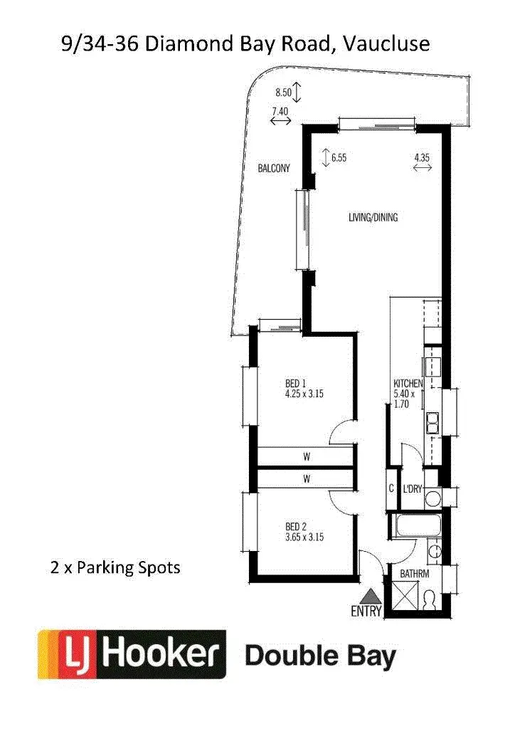 Floorplan of Homely apartment listing, 9/34-36 Diamond Bay Road, Vaucluse NSW 2030