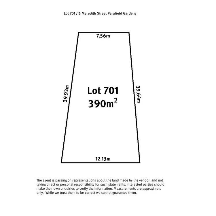 Floorplan of Homely land listing, Lot 701/6 Meredith Street, Parafield Gardens SA 5107