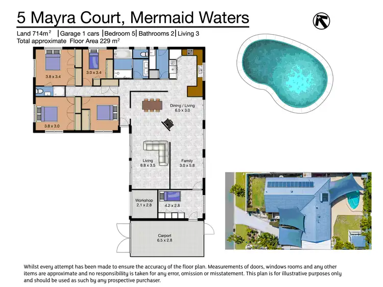 Floorplan of Homely house listing, 5 Mayra Court, Mermaid Waters QLD 4218