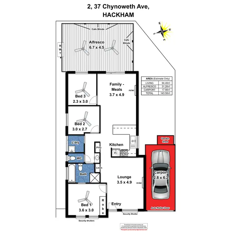 Floorplan of Homely villa listing, 2/37 Chynoweth Avenue, Hackham SA 5163