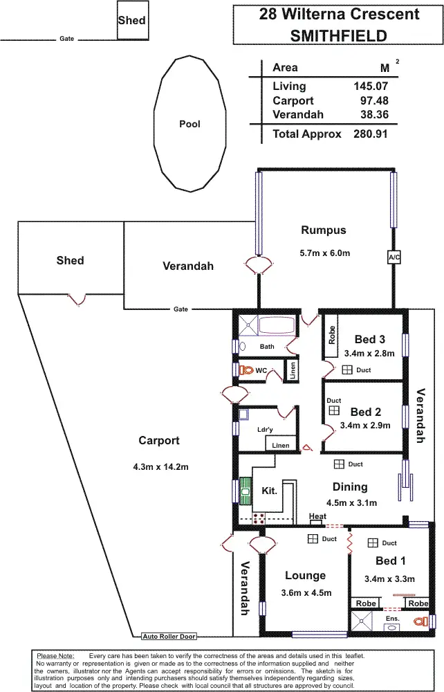 Floorplan of Homely house listing, 28 Wilterna Crescent, Smithfield SA 5114
