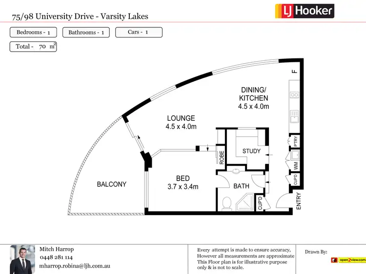 Floorplan of Homely unit listing, 75/98 University Drive, Varsity Lakes QLD 4227