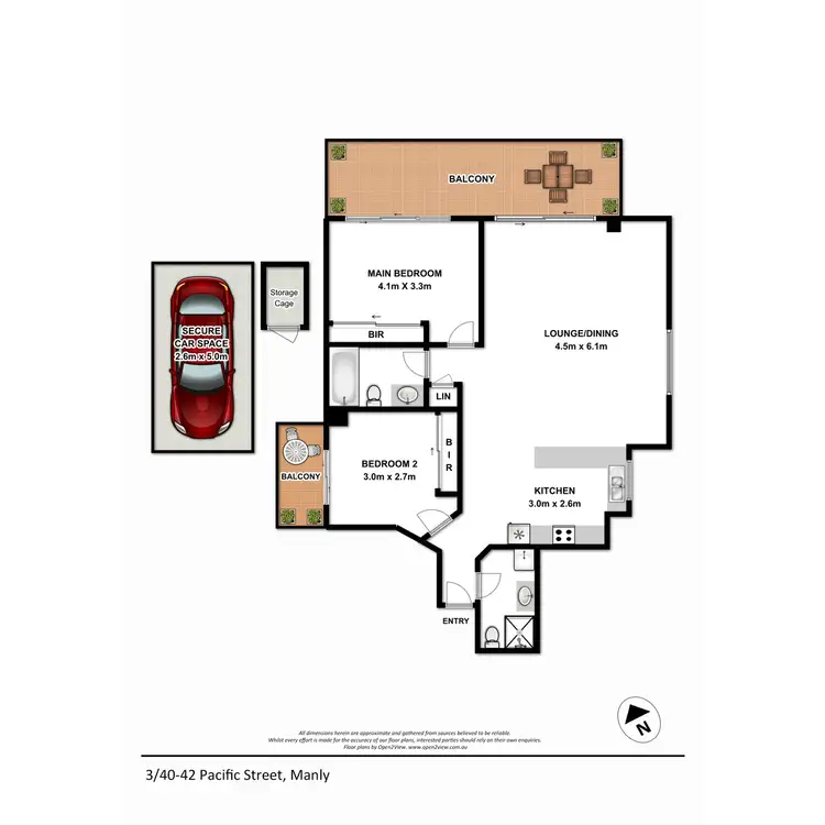 Floorplan of Homely unit listing, 3/40-42 Pacific Street, Manly NSW 2095
