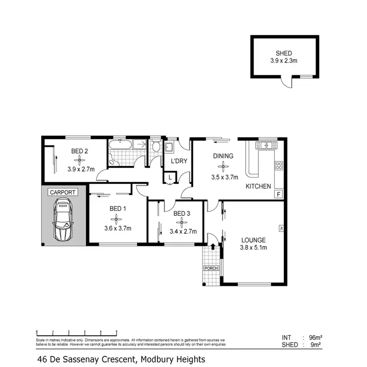 Floorplan of Homely house listing, 46 De Sassenay Crescent, Modbury Heights SA 5092