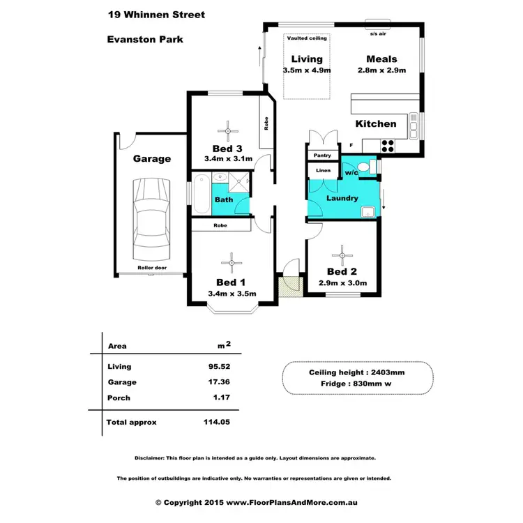 Floorplan of Homely villa listing, 19 Whinnen Street, Evanston Park SA 5116