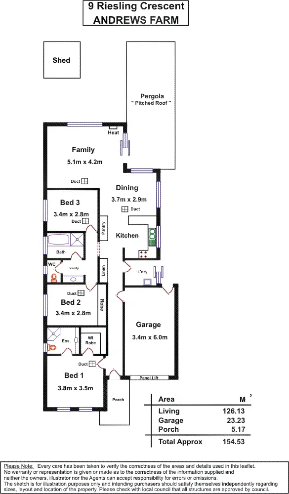 Floorplan of Homely house listing, 9 Riesling Crescent, Andrews Farm SA 5114