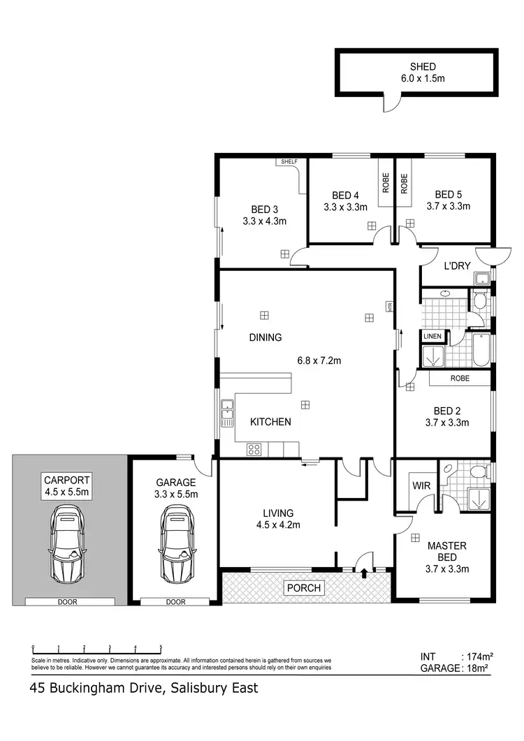 Floorplan of Homely house listing, 45 Buckingham Drive, Salisbury East SA 5109