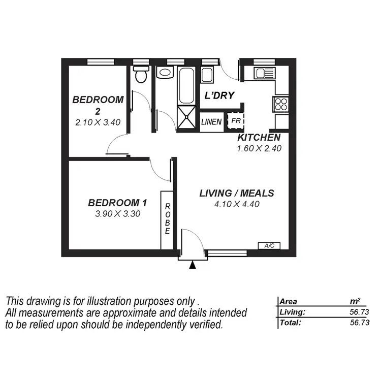 Floorplan of Homely unit listing, 2/1B Truro Avenue, Kingswood SA 5062