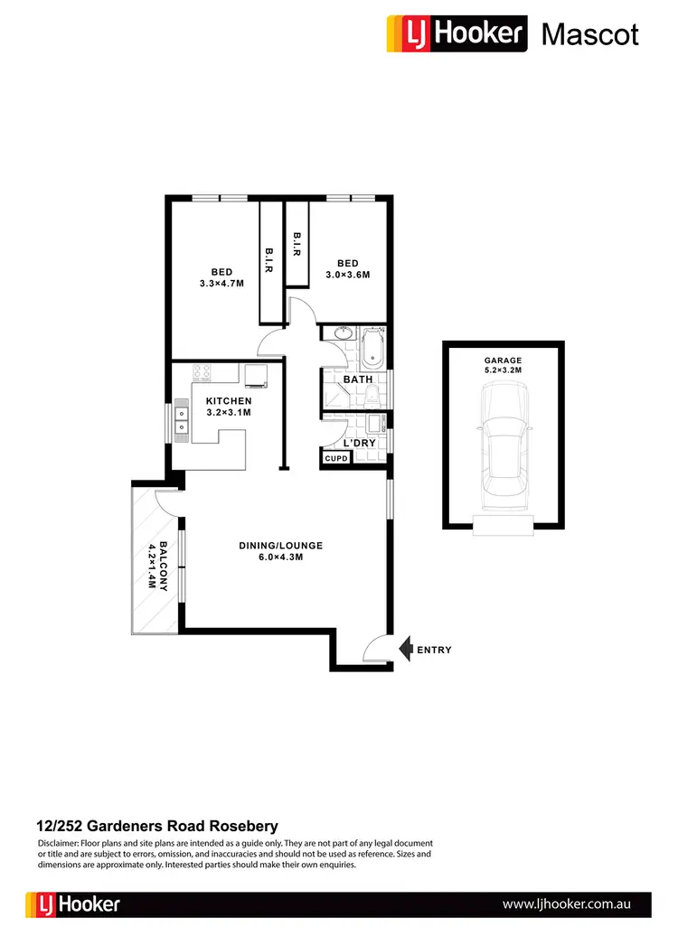 Floorplan of Homely apartment listing, 12/252 Gardeners Road, Rosebery NSW 2018