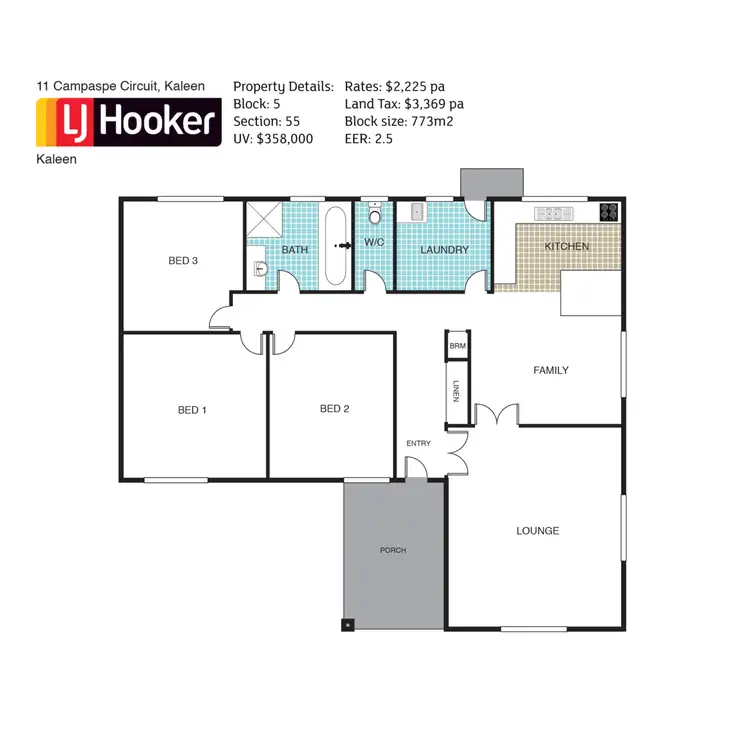 Floorplan of Homely house listing, 11 Campaspe Circuit, Kaleen ACT 2617