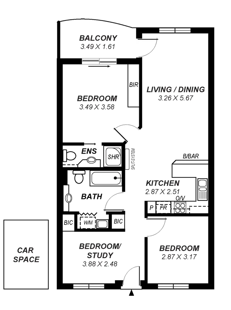 Floorplan of Homely apartment listing, B15/176-186 Carrington Street, Adelaide SA 5000