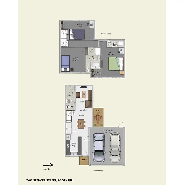 Floorplan of Homely townhouse listing, 7/63 Spencer Street, Rooty Hill NSW 2766