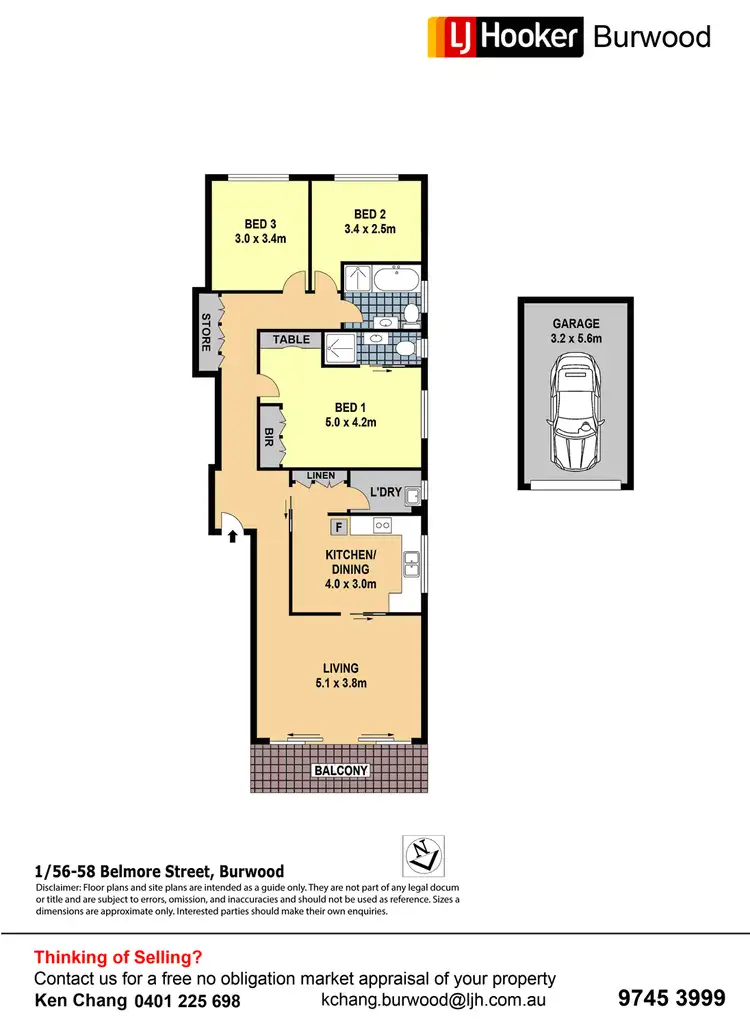 Floorplan of Homely apartment listing, 1/56-58 Belmore Street, Burwood NSW 2134