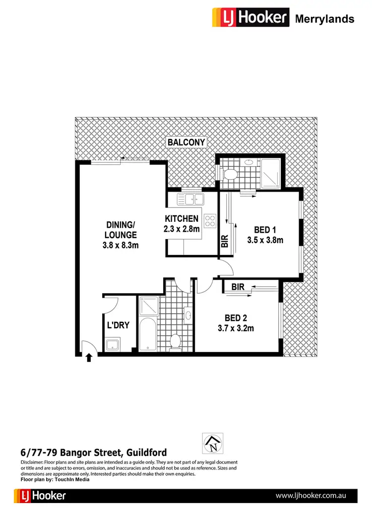 Floorplan of Homely unit listing, 6/77-79 Bangor St, Guildford NSW 2161