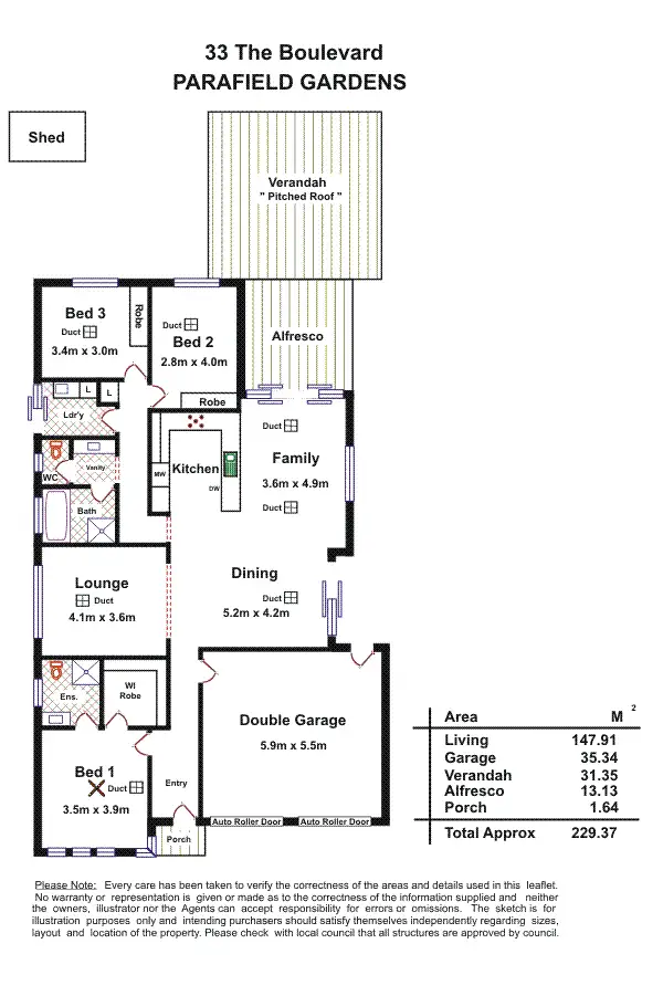 Floorplan of Homely house listing, 33 The Boulevard, Parafield Gardens SA 5107