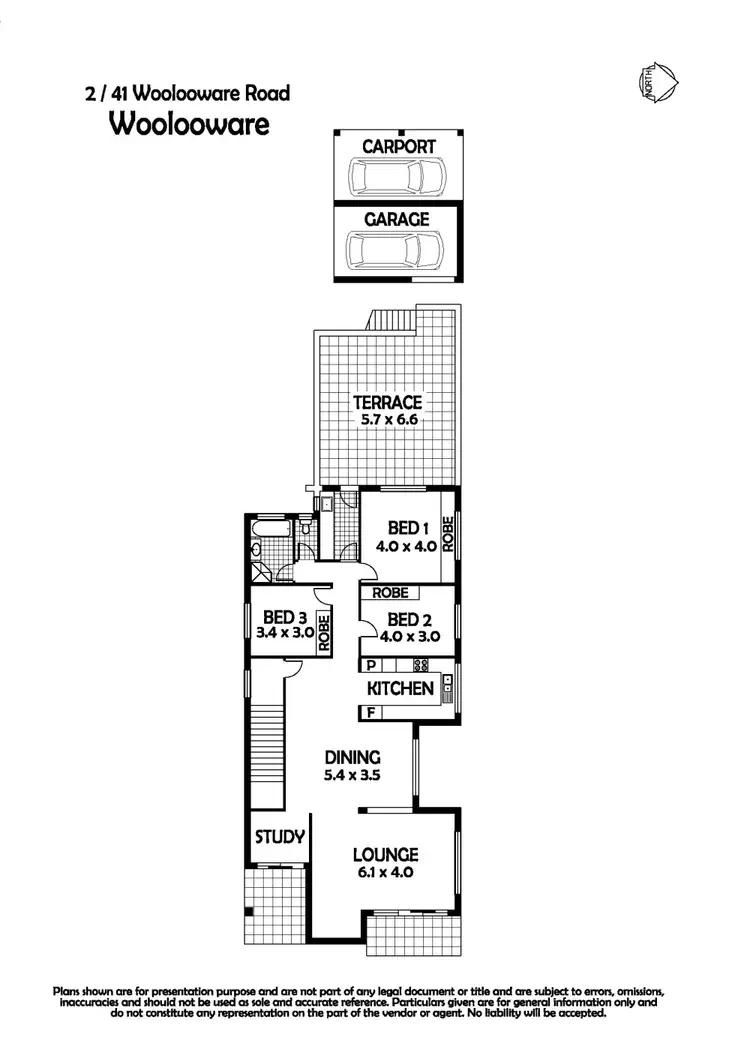 Floorplan of Homely semi-detached listing, 2/41 Woolooware Road, Woolooware NSW 2230