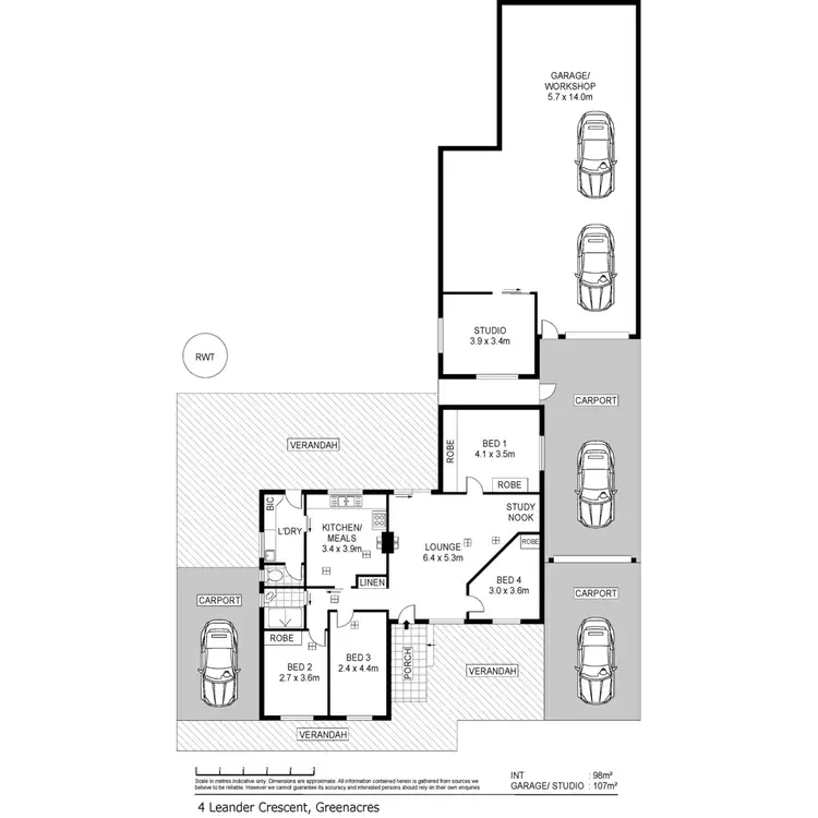 Floorplan of Homely house listing, 4 Leander Crescent, Greenacres SA 5086