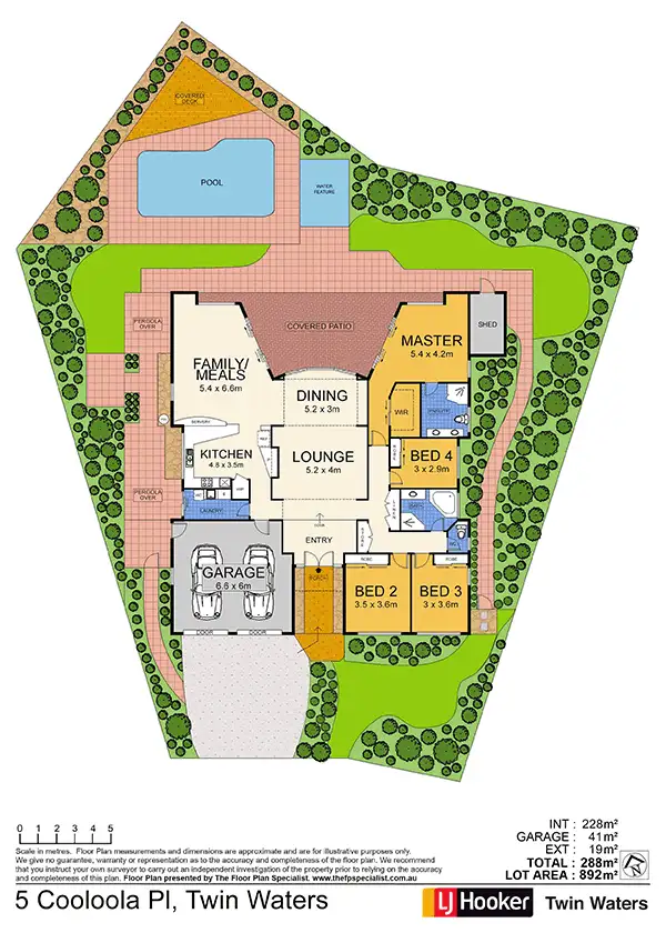 Floorplan of Homely house listing, 5 Cooloola Place, Twin Waters QLD 4564