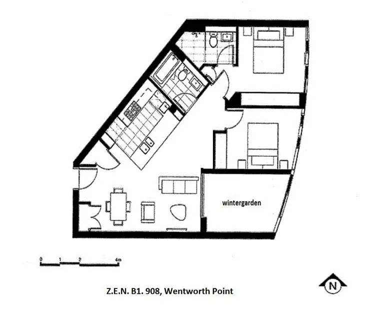 Floorplan of Homely apartment listing, B1.908/1 Waterways Street, Wentworth Point NSW 2127
