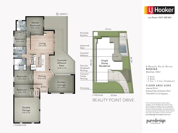 Floorplan of Homely house listing, 4 Beauty Point Drive, Robina QLD 4226