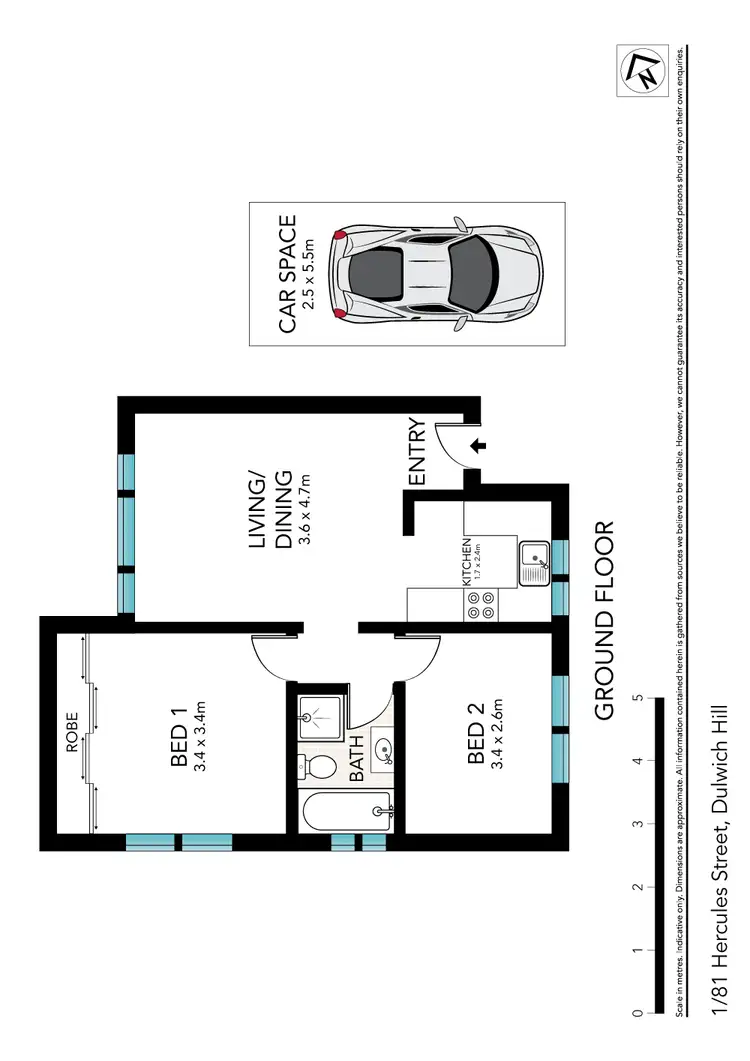 Floorplan of Homely block of units listing, 1/81 Hercules Street, Dulwich Hill NSW 2203