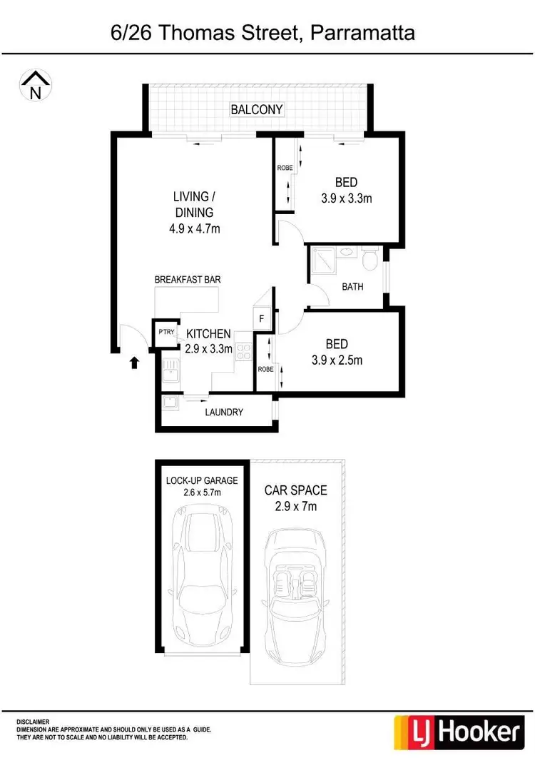 Floorplan of Homely apartment listing, 6/26 Thomas Street, Parramatta NSW 2150