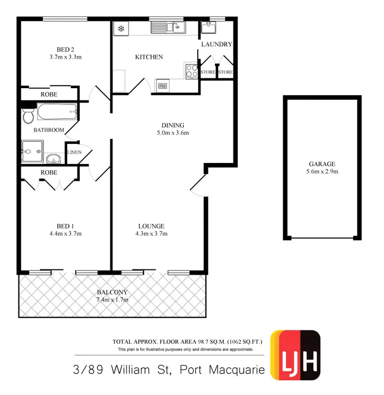 Floorplan of Homely unit listing, 3/89 William Street, Port Macquarie NSW 2444