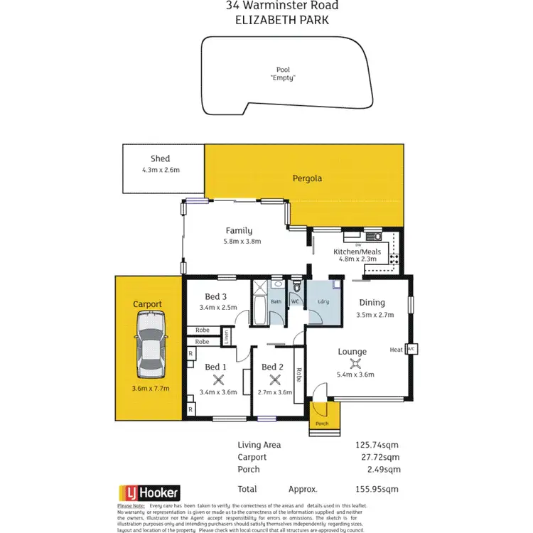Floorplan of Homely house listing, 34 Warminster Road, Elizabeth Park SA 5113