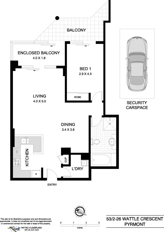 Floorplan of Homely apartment listing, 53/2-26 Wattle Crescent, Pyrmont NSW 2009