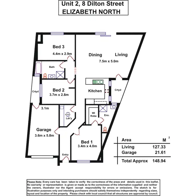 Floorplan of Homely house listing, 8B Dilton Street, Elizabeth North SA 5113