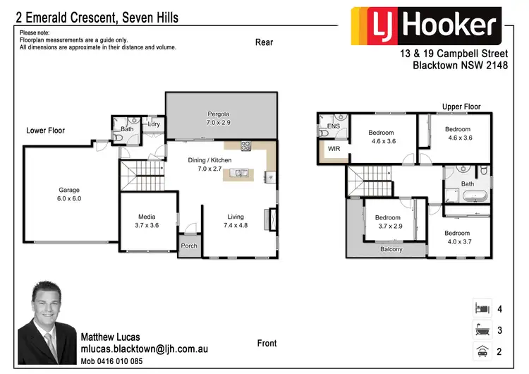 Floorplan of Homely house listing, 2 Emerald Crescent, Seven Hills NSW 2147