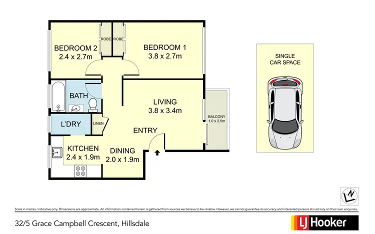 Floorplan of Homely apartment listing, 32/5 Grace Campbell Cres, Hillsdale NSW 2036