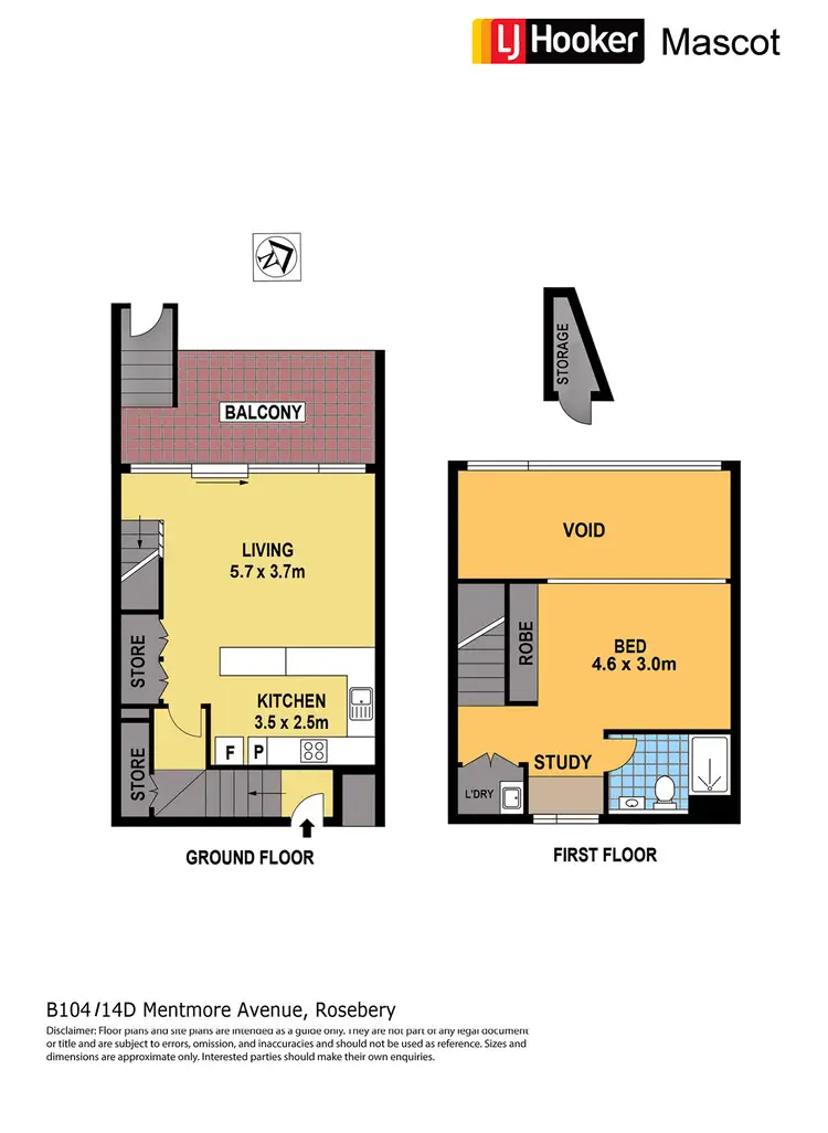 Floorplan of Homely apartment listing, B104/14D Mentmore Avenue, Rosebery NSW 2018