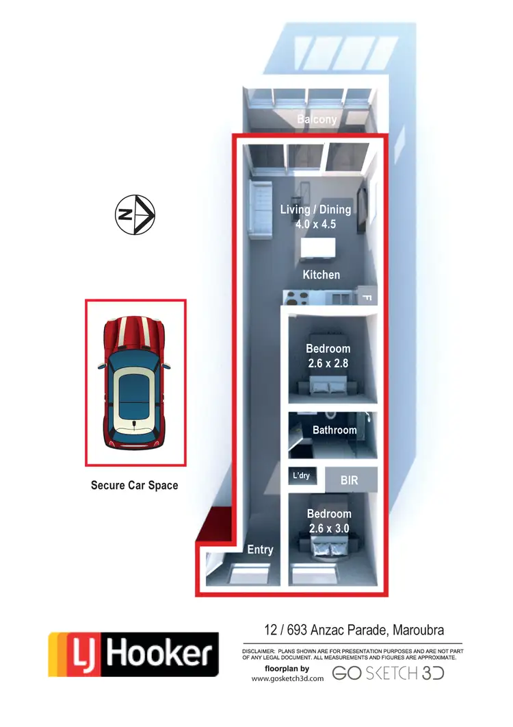 Floorplan of Homely unit listing, 12/693 Anzac Parade, Maroubra NSW 2035