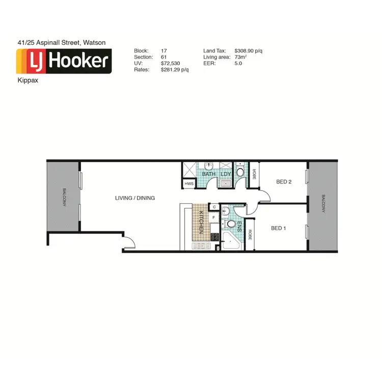 Floorplan of Homely apartment listing, 41/25 Aspinall Street, Watson ACT 2602