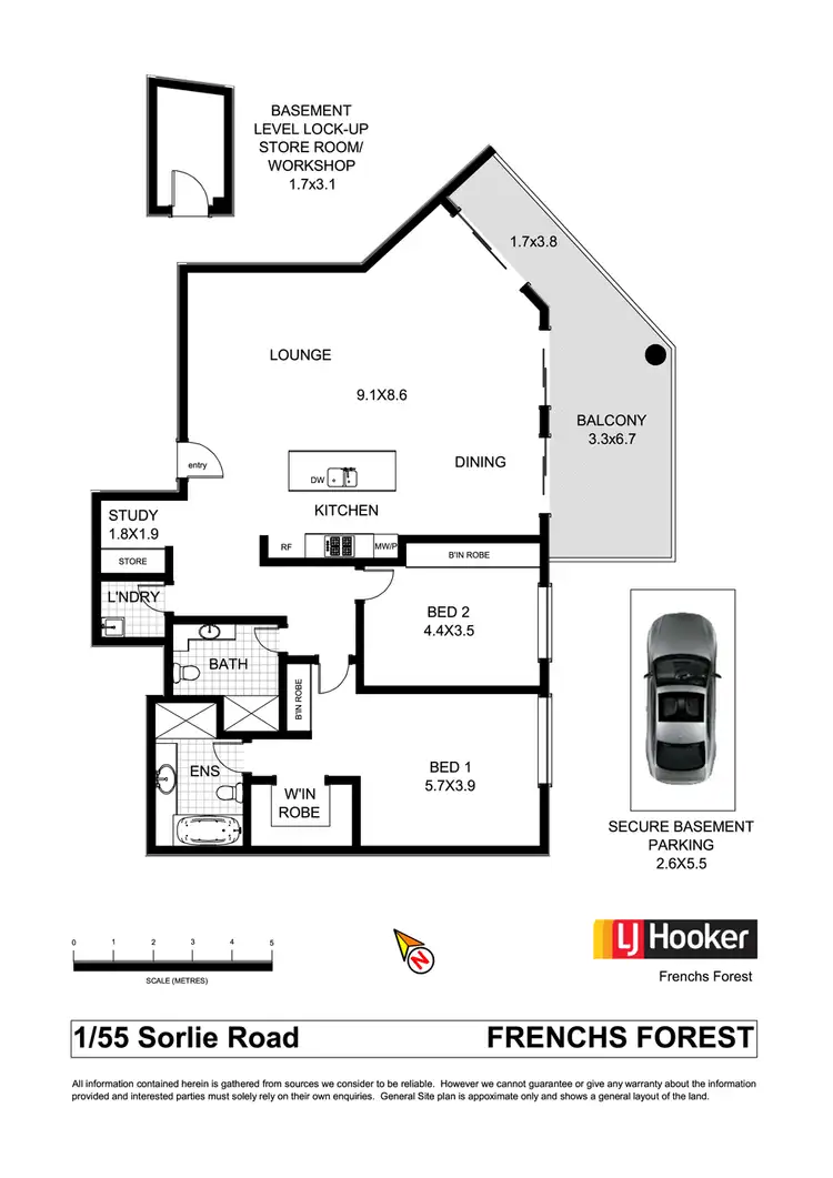 Floorplan of Homely apartment listing, 1/55 Sorlie Road, Frenchs Forest NSW 2086