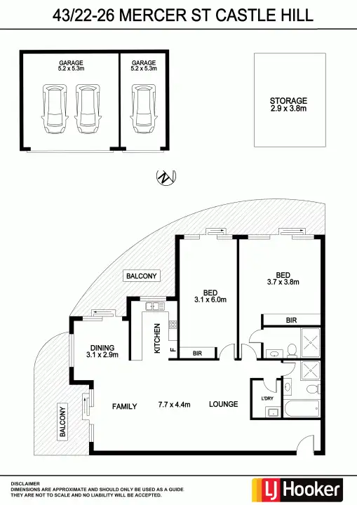 Floorplan of Homely apartment listing, 43/22-26 Mercer Street, Castle Hill NSW 2154