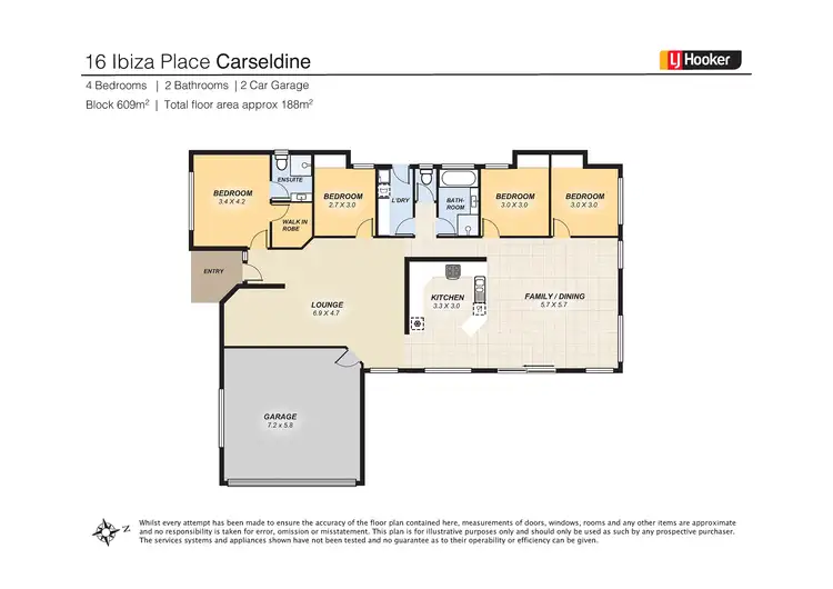 Floorplan of Homely house listing, 16 Ibiza Place, Carseldine QLD 4034