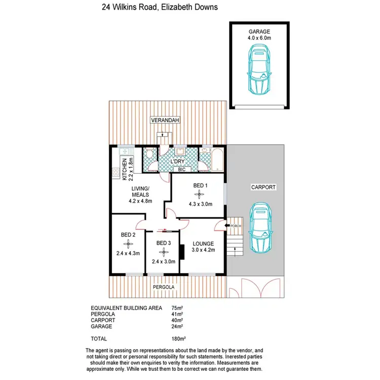 Floorplan of Homely house listing, 24 Wilkins Road, Elizabeth Downs SA 5113