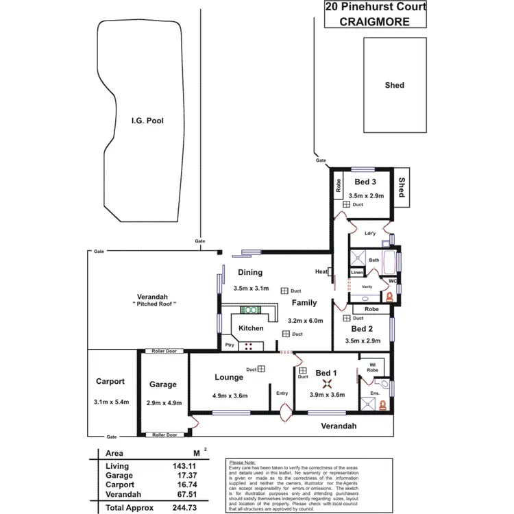Floorplan of Homely house listing, 20 Pinehurst Court, Craigmore SA 5114
