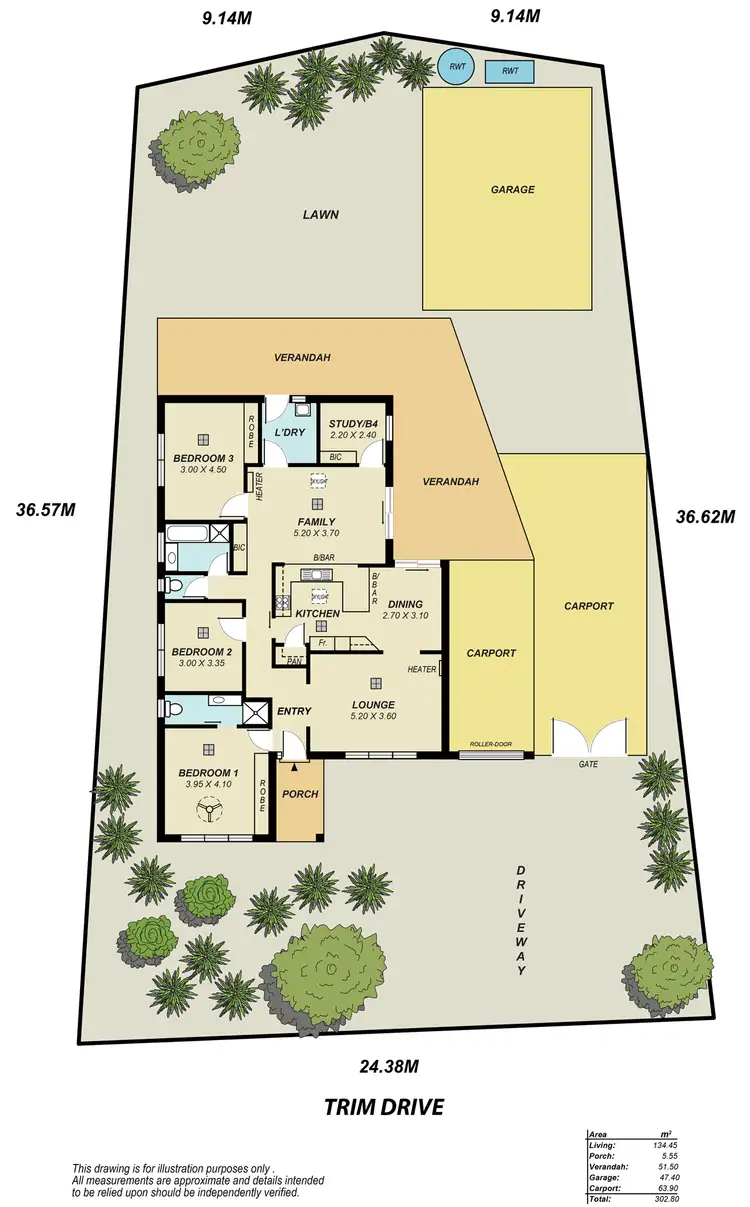 Floorplan of Homely house listing, 3 Trim Drive, Ridgehaven SA 5097