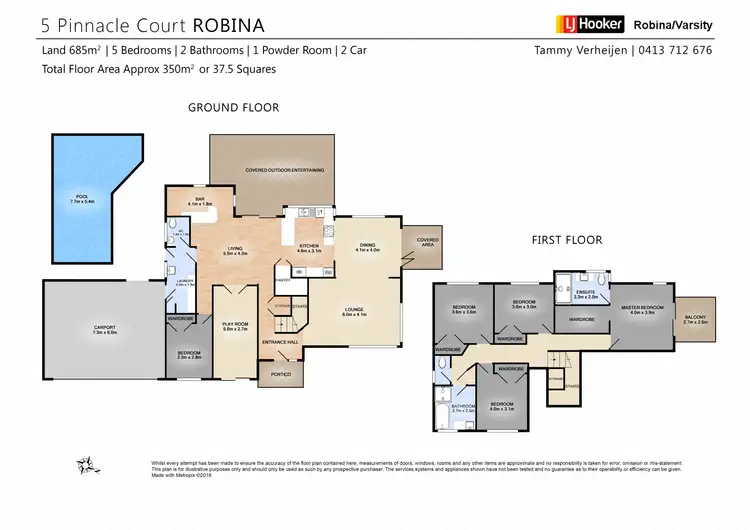 Floorplan of Homely house listing, 5 Pinnacle Court, Robina QLD 4226