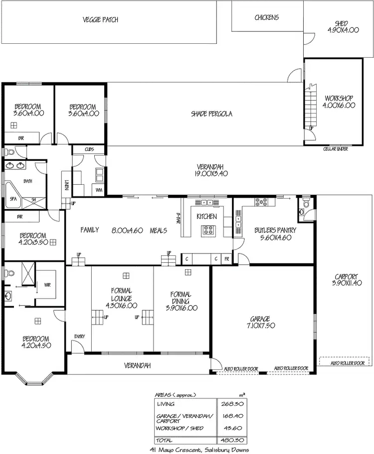 Floorplan of Homely house listing, 41 Mayo Crescent, Salisbury Downs SA 5108