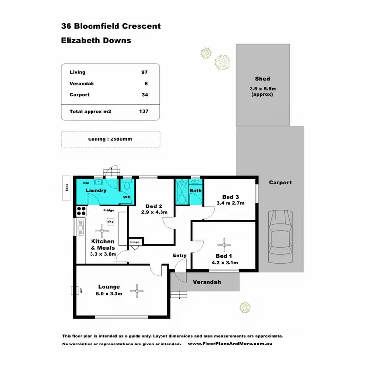 Floorplan of Homely house listing, 36 Bloomfield Crescent, Elizabeth Downs SA 5113